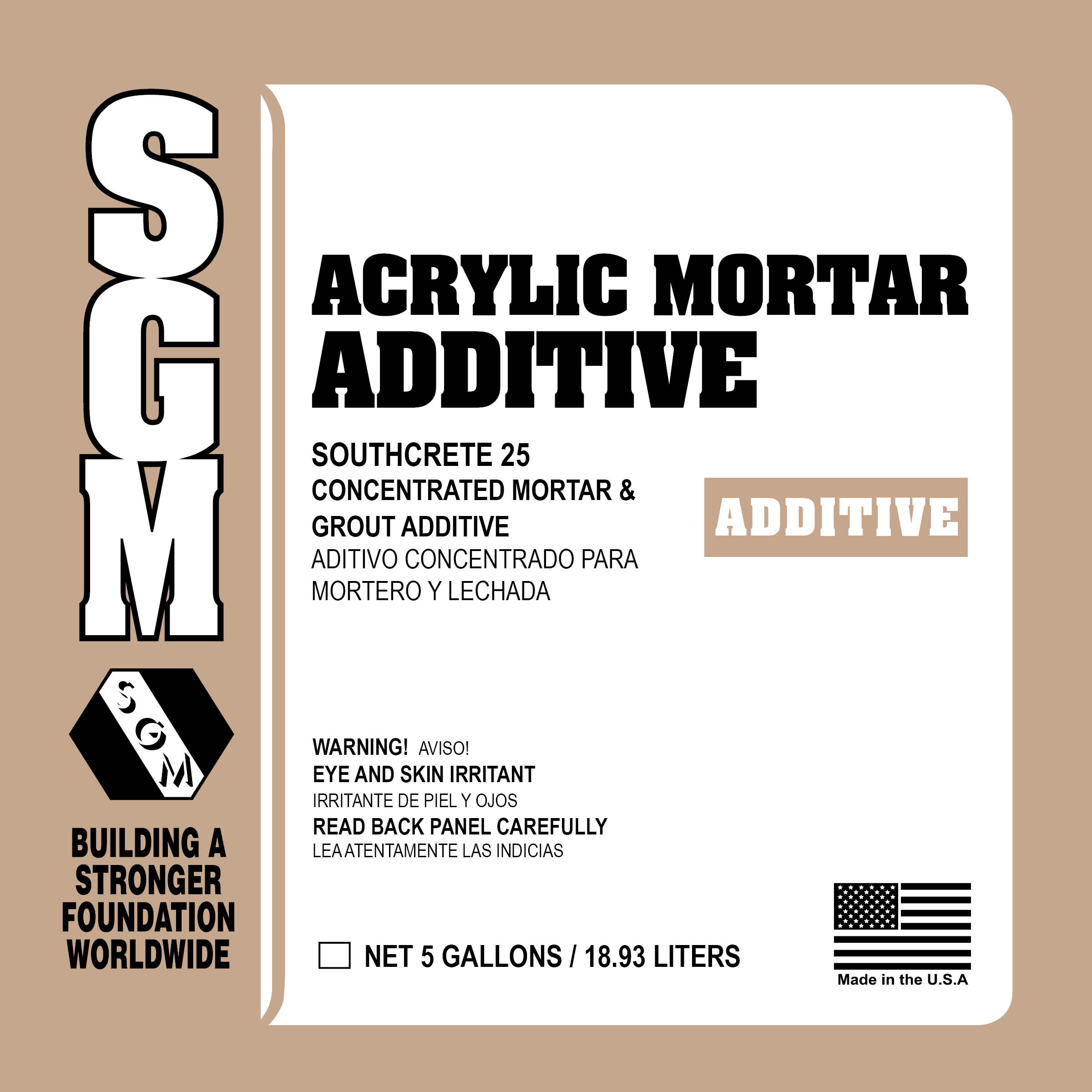 Southcrete™ 25 Acrylic Mortar Additive (SC25) - SGM, Inc.