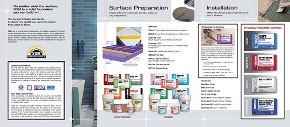 Inside pdf for SGM Tile Products