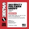 Security Polymer Grout Bag label with descriptive text - red and black